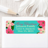 ピンクポインセティアスクリスマス ラベル (インサイチュ)