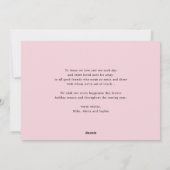 ピンクポインセティアスシャルボードフォトハッピーホリデー シーズンカード (裏面)