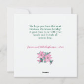 ピンクポインセティアスフローラクリスマスカード シーズンカード (裏面)