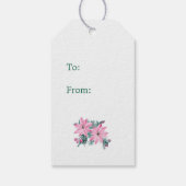 ピンクポインセティアスフローラクリスマス ギフトタグ (裏面)