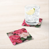 ピンクポインセティアスブーケ スクエアペーパーコースター (インサイチュ)
