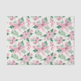 ピンクポインセティアスヴィンテージクリスマス 薄葉紙