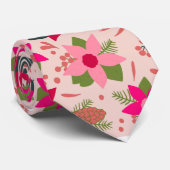 ピンクポインセティアス ネクタイ (ロール)