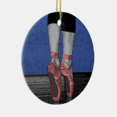 ピンクポインテシューズのバレリーナ セラミックオーナメント (右)