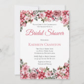 ピンクポエレガントインセッティアスフローラブライダルシャワー 招待状 (正面)