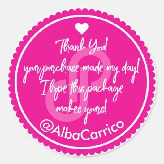 ピンクポスマークありがとう ラウンドシール (正面)