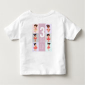 ピンクポップカラフルバレエ3歳誕生日 トドラーTシャツ (裏面)