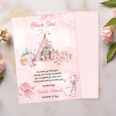 ピンクポップコーンとパジャマススランバーバースデーパーティー サンキューカード