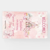 ピンクポップコーンとパジャマススランバーバースデーパーティー 横断幕 (横)