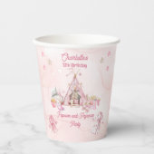 ピンクポップコーンとパジャマススランバーバースデーパーティー 紙コップ (正面)