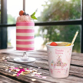 ピンクポップコーンとパジャマススランバーバースデーパーティー 紙コップ