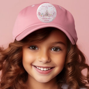 ピンクポップコーンとパジャマススランバーバースデーパーティー 缶バッジ