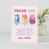 ピンクポップシクルアイスクリームガールサンキューカード サンキューカード (スタンド正面)