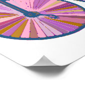 ピンクポップ・アートのの古いファッションド一輪車の模様 ポスター (角)