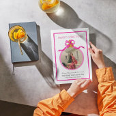 ピンクポップ・アートのの弓コケットのクリスマスフォトカードの シーズンカード