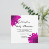 ピンクポップ・アートのアートサンフラワー卒業パーティー招待状 招待状 (スタンド正面)