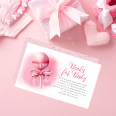 ピンクポップ・アートのケーキ女の子の赤ちゃんシャワーベビー エンクロージャーカード