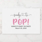 ピンクポップ・アートのミニワインきらめくボトルラベル スパークリングワインラベル (シングルラベル)