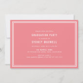 ピンクポップ・アートのモダン写真卒業パーティー 招待状 (裏面)
