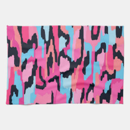 ピンクポップ・アートの抽象芸術 キッチンタオル