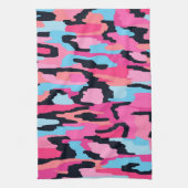 ピンクポップ・アートの抽象芸術 キッチンタオル (縦)