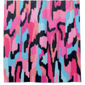 ピンクポップ・アートの抽象芸術 シャワーカーテン (正面)