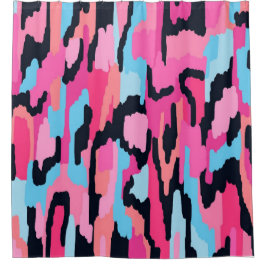 ピンクポップ・アートの抽象芸術 シャワーカーテン