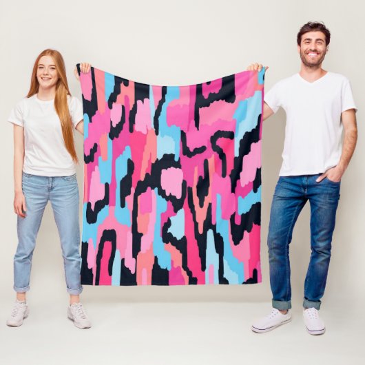 ピンクポップ・アートの抽象芸術 フリースブランケット (インサイチュ)