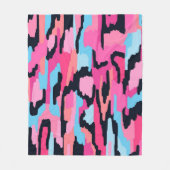 ピンクポップ・アートの抽象芸術 フリースブランケット (正面)