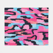 ピンクポップ・アートの抽象芸術 フリースブランケット (正面(横))