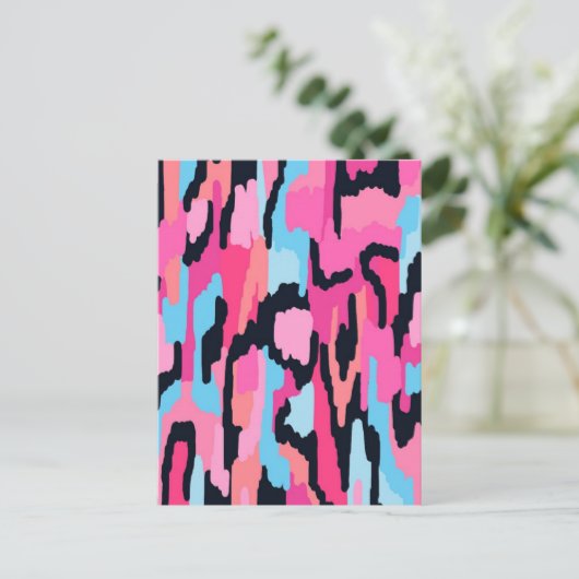 ピンクポップ・アートの抽象芸術 ポストカード (スタンド正面)