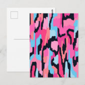 ピンクポップ・アートの抽象芸術 ポストカード (正面/裏面)