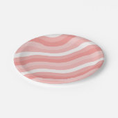 ピンクポップ・アートの色のストライプ赤面 ペーパープレート (アングル)