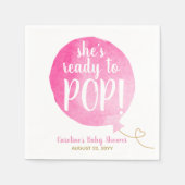 ピンクポップ・アートの赤ちゃんガールシャワー スタンダードカクテルナプキン (正面)