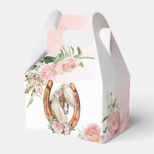 ピンクポニーの誕生日ギディーアップ女性のカーボーイパーティー フェイバーボックス (裏面サイド)