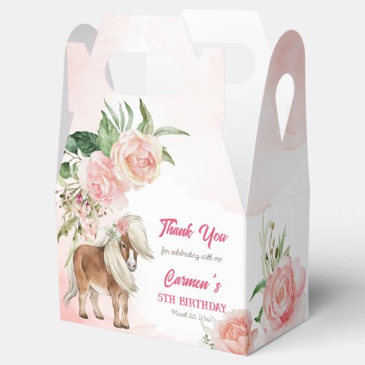 ピンクポニーの誕生日ギディーアップ女性のカーボーイパーティー フェイバーボックス (オープン)