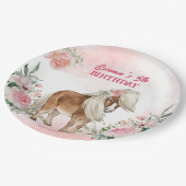 ピンクポニーの誕生日ギディーアップ女性のカーボーイパーティー ペーパープレート (アングル)