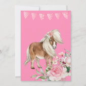 ピンクポニーの誕生日ギディーアップ女性のカーボーイパーティー 招待状 (裏面)