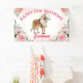 ピンクポニーの誕生日ギディーアップ女性のカーボーイパーティー 横断幕 (インサイチュ)