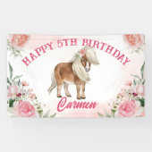 ピンクポニーの誕生日ギディーアップ女性のカーボーイパーティー 横断幕 (横)