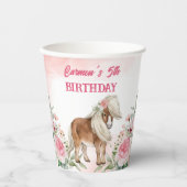 ピンクポニーの誕生日ギディーアップ女性のカーボーイパーティー 紙コップ (正面)