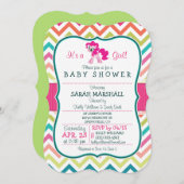 ピンクポニーカラフルシボロン 招待状 (正面/裏面)