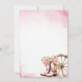 ピンクポニーパーティー女性のカーボーイお祝い誕生日 招待状 (裏面)