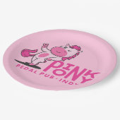 ピンクポニーペダルパブインディ – ピンクパーティープレート ペーパープレート (アングル)