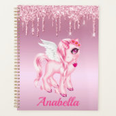 ピンクポニーユニコーングリッタードリップス プランナー手帳 (正面)