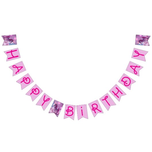 ピンクポニーユニコーン ガーランド 誕生日 バナー (全)
