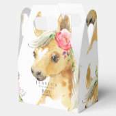 ピンクポニー白ベビーシャワー フェイバーボックス (オープン)