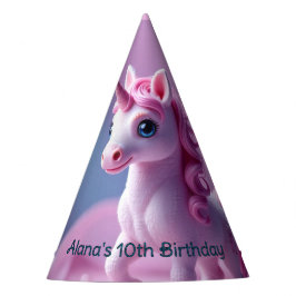 ピンクポニー・ユニコーンの誕生日パーティーハット パーティーハット