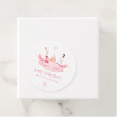 ピンクポピンシャンパンボトル足ベビーシャワー フェイバータグ (インサイチュ)