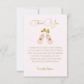 ピンクポピンボトルガールベビーシャワー サンキューカード (正面)